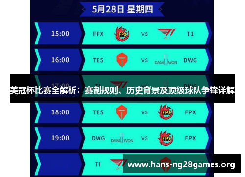 美冠杯比赛全解析:赛制规则、历史背景及顶级球队争锋详解 美冠杯比赛全解析:赛制规则、历史背景及顶级球队争锋详解